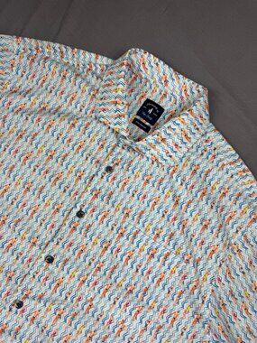 Johnnie-O Myrtle Top Shelf Button Up Shirt Short Sleeve Mens XXL Swimming Beach